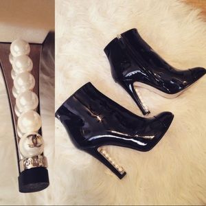 Stylish Short boots,patent calfskin